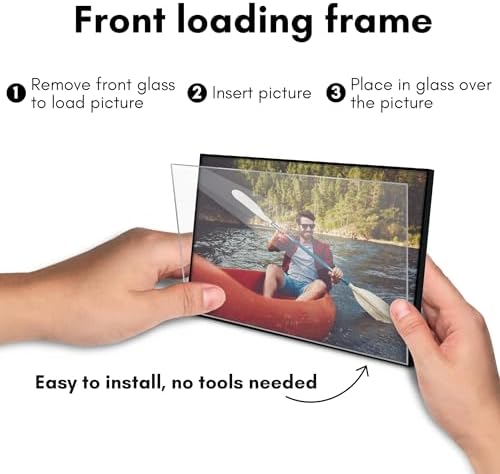 Americanflat Front Loading 5x7 Picture Frame with Shatter-Resistant Glass - Set of 6 - Metropolitan Collection - Photo Frame for Tabletop and Wall Display - Black - Image 7