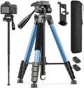 CAMBOFOTO 73" Camera Tripod and Monopod, Aluminum Tripod Stand/Navy Blue by CAMBOFOTO