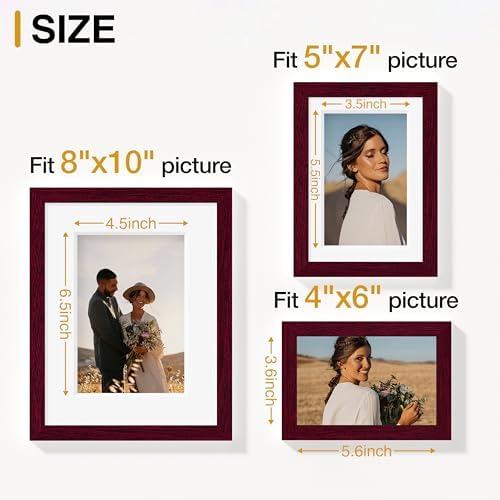 Vittanly 10 Pack Picture Frames Collage Wall Decor, Cherry Red - Image 3