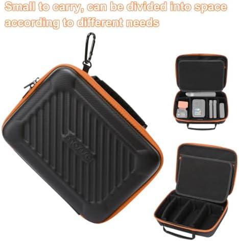 MOSISO Camera Case, Hard Travel Carrying Action Camera Case, Black & Orange - Image 4