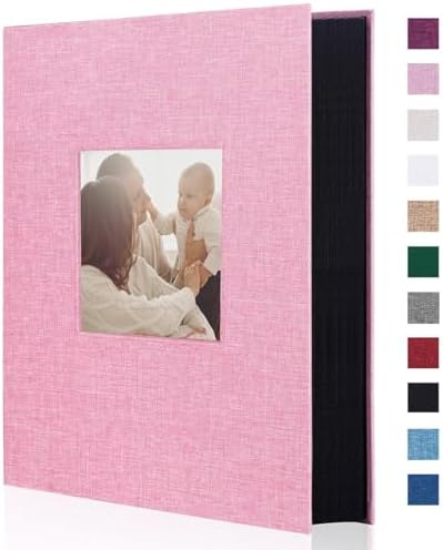 Artmag Fabric Photo Album 4x6 300 Large Capacity for Family Wedding Anniversary Linen Album Holds 300 Horizontal Photos (300 Pockets, Pink) by Artmag