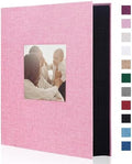 Artmag Fabric Photo Album 4x6 300 Large Capacity for Family Wedding Anniversary Linen Album Holds 300 Horizontal Photos (300 Pockets, Pink) by Artmag