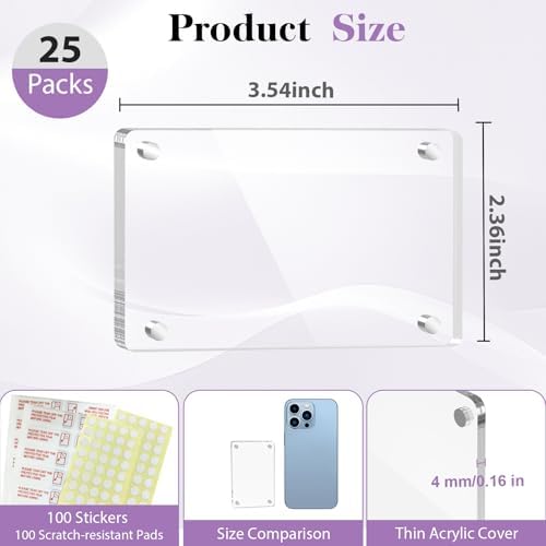SAMYUCHO 25 Packs Magnetic Picture Frame for Refrigerator, 2.36 x 3.54 Inch - Image 2