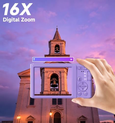 Digital Camera 4K, 44MP Autofocus Compact Digital Camera, 64GB, 2 Batteries - Image 4