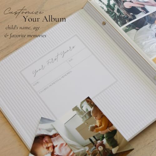 Baby Photo Albums 4x6 Pictures & Custom 2025 Year Linen Baby Scrapbook - Image 5