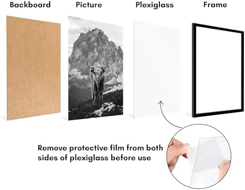 Americanflat 18x24 Poster Frame 5-Pack - Slim Molding - Black - Image 4