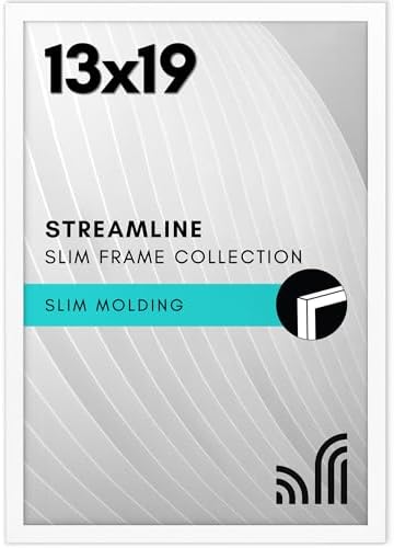 Americanflat 13x19 Poster Frame - Slim Molding - White by Americanflat