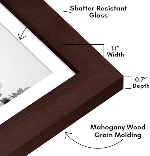 Americanflat 5x7 Picture Frame - Matted to 4x6 - Engineered Wood - Mahogany - Image 3