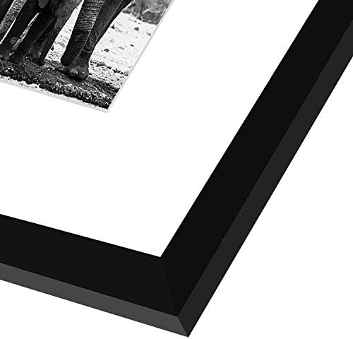 Americanflat 8x8 Picture Frame with Shatter-Resistant Glass - Use as 4x4 Frame with Mat or Display 8x8 Photo Without Mat - Signature Collection - Square Frames for Tabletop and Wall Display - Black - Image 7
