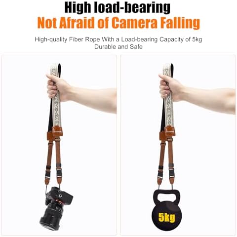 Cwatcun Bohemian Floral Camera Strap, Adjustable Crossbody DSLR Strap for Canon, Nikon, Sony, Quick Release Comfortable & Secure Neck/Shoulder Strap for Outdoor Travel Photography - Image 4