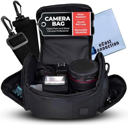 eCostConnection Medium Camera Bag Case – Soft Padded Camera Equipment Bag for DSLR & Mirrorless Cameras, Fits Nikon Canon Sony, Protective Shoulder Carry Bag - Image 2