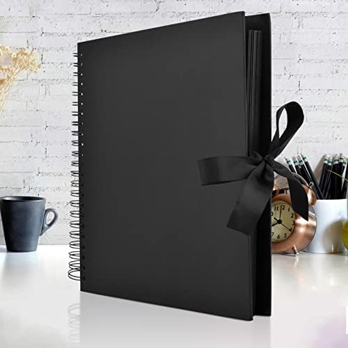 GOTIDEAL 12 x 12 Inch Scrapbook Album with 10 Metallic Markers, Black - Image 5