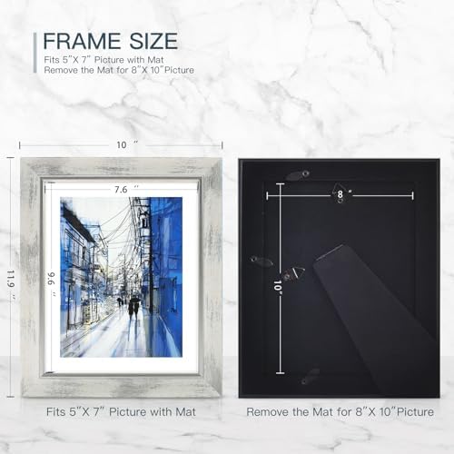 XUANLUO 8x10 Picture Frames Set of 4,Rustic Retro Photo Frame(Mix Color) - Image 2