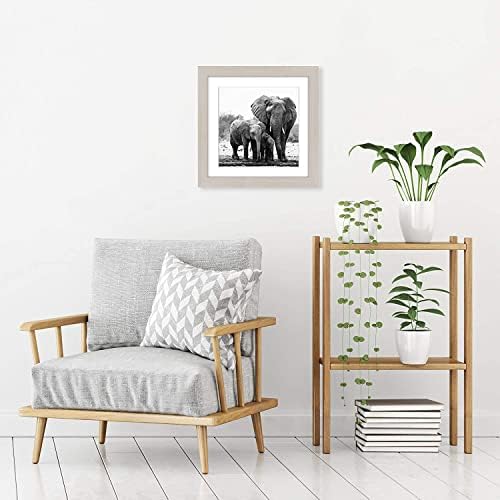 Americanflat 11x11 Picture Frame with Shatter-Resistant Glass - Use as 8x8 Frame with Mat or Display 11x11 Photo Without Mat - Signature Collection - Square Frames for Wall Display - Light Wood - Image 4