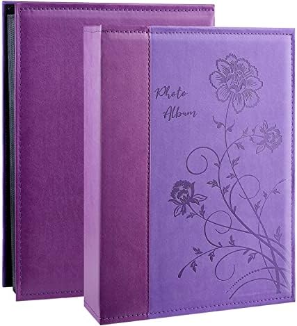 Artmag Photo Album 4x6 300 Photos, Extra Large Capacity Leather Cover Wedding Family Photo Albums Holds 300 Horizontal 4x6 Photos(Purple) by Artmag