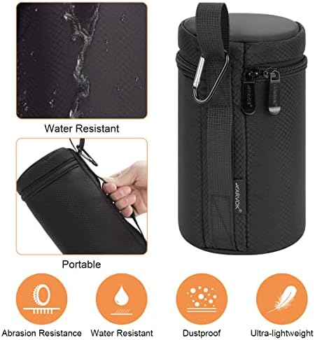 ARVOK Camera Lens Case, Water Resistant Protective Pouch for DSLR Camera, 4 Size Thick Bag for Nikon, Tamron, Sigma, Pentax, Sony, Fuji, Panasonic (4 Pack) - Image 4