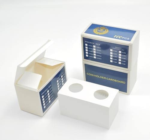Boen 26.5mm Coin Flips 300Pcs 2x2 Cardboard Holders for Quarter by BoenCoinCollectionSupplies