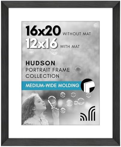 Americanflat 16x20 Poster Frame - Matted to 12x16 - Black by Americanflat