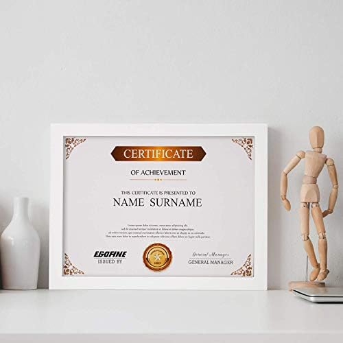 Egofine 8.5x11 Picture Frames Set of 4, Made of Solid Wood Covered by Plexiglass for Document,Diploma, Certificates and Degree, for Table Top Display and Wall Mounting Photo Frame White - Image 4