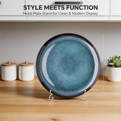 Artliving Plate Stands for Display, 10 Inch Decorative Plate Holder, Metal Picture Stand for Table, Small Easels for Display Card, Photo, and PSA Slab - Ideal for Party and Wedding (Silver, 2 Pack) - Image 4