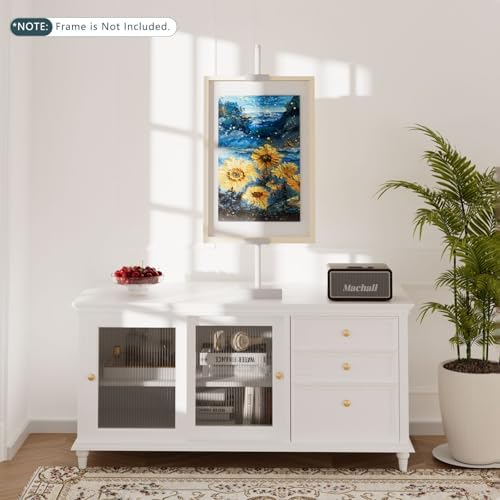 31.5"H Adjustable Tabletop Picture Frame Stand, Tabletop Easel Stand, White - Image 2