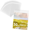 50 Pack 10x13 Inch Acid-Free Crystal Clear Plastic Sleeves for Art Prints by MatBoardCenter