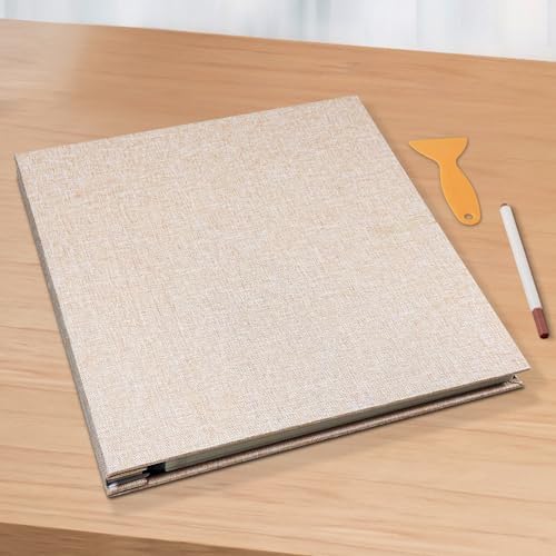 Large Photo Album Scrapbook, Holds 4x6, 8x10 Pictures, Self-Adhesive Pages for Baby, Wedding, Travel & Family Memories, Includes Metallic Pen & Scraper, DIY Memory Book for Gifts 13"x12.8" 60 Pages - Image 6