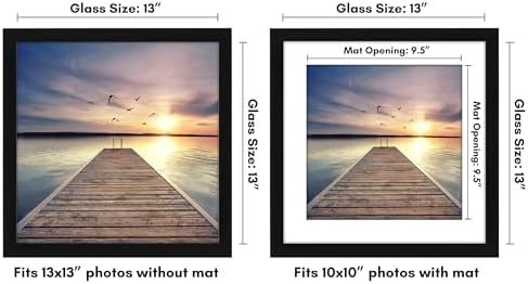 Americanflat 13x13 Picture Frame - Matted to 10x10 - Black - Image 3