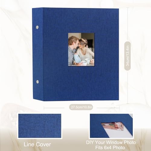 Artmag Fabric Photo Album 4x6 400 Large Capacity for Family Wedding Anniversary Linen Album Holds 400 Vertical Photos (400 Pockets, Blue) - Image 2
