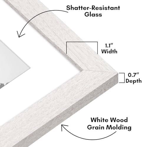 Americanflat 8x10 Picture Frame - Matted to 5x7 - Engineered Wood - White - Image 3