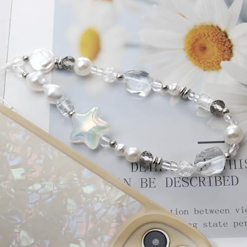 Beaded Camera Wrist Strap,Cute Phone Charm Decor,Pearl Bracelet Wrist Strap - Image 3