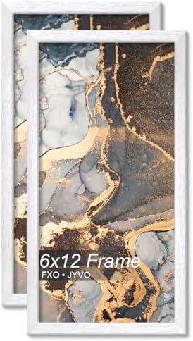 6x12 Picture Frame Set of 2 White Engineered Wood Tabletop/Wall Hanging by Fxojyvo