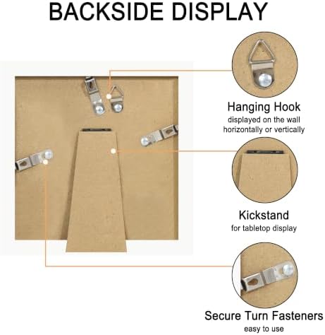 5x5 Picture Frame Set of 4 with Real Glass, Wall & Tabletop Display - Image 6
