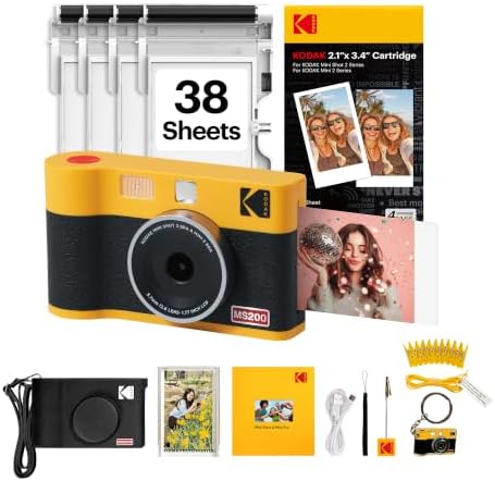 KODAK Mini Shot 2 ERA 2x3 Instant Camera, 38 Sheets Gift Bundle, Yellow by Unknown