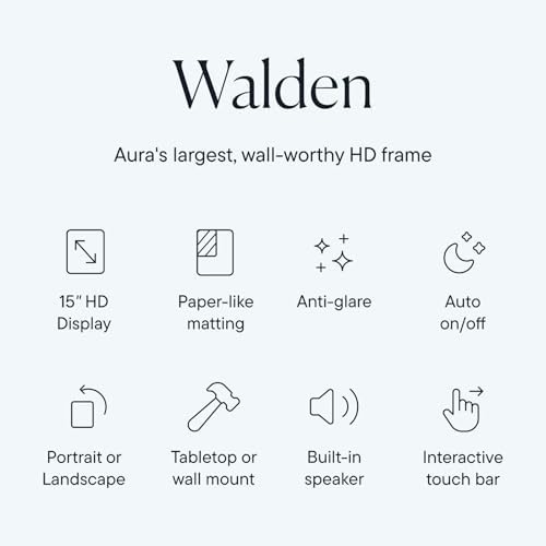 Aura Walden 15" WiFi Digital Picture Frame | Wirecutter's Best Digital Frame for Gifting | Send Photos from Your Phone | Quick, Easy Setup in Aura App | Free Unlimited Storage | White Clay - Image 2