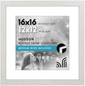 Americanflat 16x16 Picture Frame - Matted to 12x12 - White by Americanflat