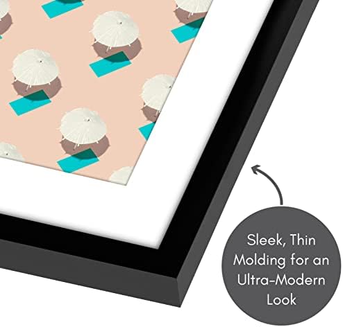 Americanflat 6x6 Picture Frame with Shatter-Resistant Glass - Set of 2 - Use as 4x4 Frame with Mat or Display 6x6 Photo Without Mat - Streamline Collection - Square Frames for Tabletop or Wall - Black - Image 7