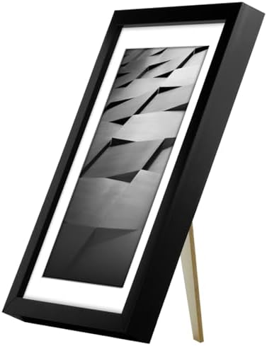 Americanflat 5x7 Picture Frame with Shatter-Resistant Glass - Use as 4x6 Frame with Mat or Display 5x7 Photo Without Mat - Streamline Collection - Picture Frames for Tabletop and Wall - Black - Image 4