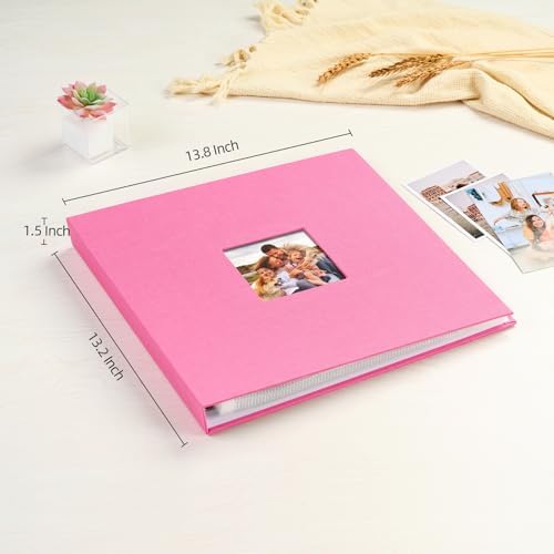 Mublalbum 12x12 Inch 3 Ring DIY Scrapbook Photo Album 80 Pages, Pink - Image 2