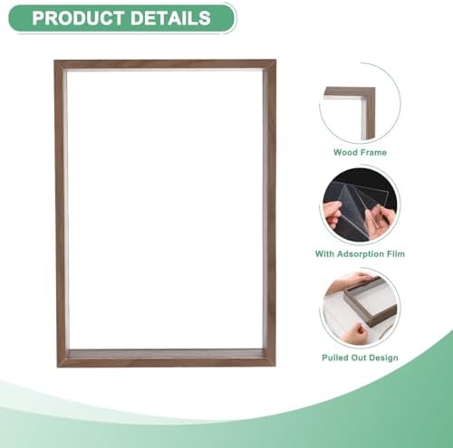 M METERXITY 1-Pack Dried Flower Frame, 8 x 12 Inch Double Acrylic Wooden Dried Flower Photo Floating Frame for Tabletop/DIY/Handicrafts [Coffee] - Image 2