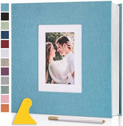 Photo Album Self Adhesive Pages Large 13.2x12.8 Light Blue 60 Pages by Semfalbuums