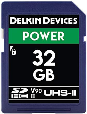 Delkin Devices Power 32GB SDHC UHS-II (U3/V90) Memory Card – 300MB/s Read, 250MB/s Write | High-Performance Card for 8K, 4K, HDR, 360º Video and Cameras by DelkinDevices