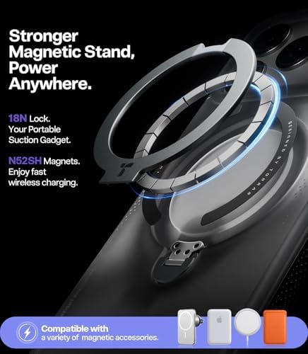 TORRAS X GAWX Q3 Air Limited Edition Case for iPhone 17 Pro Max 6.9 inch, Stronger Magnetic Stand, Fit for MagSafe, Heavy-Duty Protection for iPhone 17 Pro Max Case, Neon NightMuse - Image 5