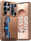 GooseBox for Samsung Galaxy S25 Ultra Case Wallet with RFID [Cards Holder][Camera Cover][Edge Raised] Full Body Shockproof Silicone Protective Phone Case for Galaxy S25 Ultra 6.9" 2025 (Desert Gold) by GooseBox