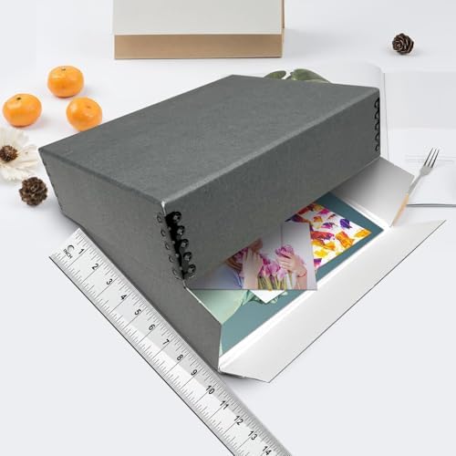Lineco Drop Front Archival Storage Box, 9.75x12.75x3 in, Gray, 2 Pack - Image 3