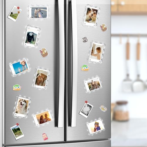 5 Pack 2.36 x 3.54 Acrylic Magnetic Frames Refrigerator Scalloped - Image 2