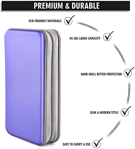 96‑Capacity Hard Plastic CD/DVD Binder for Car, Home & Travel - Image 3