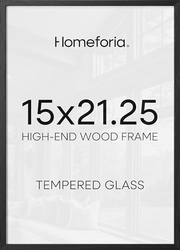 Homeforia 15x21.25 Black Oak Puzzle Picture Frame, High-End Wood, Glass by Homeforia