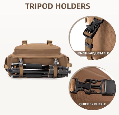 CADeN Camera Bag Case Canvas Compatible for Nikon, Canon, Sony DSLR/SLR Mirrorless Camera with Tripod Holder, Camera Shoulder Messenger Bag for Men/Women (1.0 Brown) - Image 6