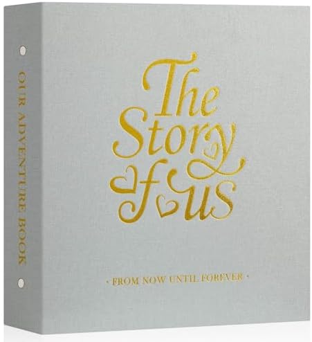 Lanpn Couple Photo Album 4x6 600 Pockets - The Story of Us, Linen Large Wedding Anniversary Picture Albums Book Horizontal Vertical Photo for Newlywed Engagement Love Stories Valentine's Day (Grey) by Lanpn